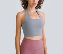 Load image into Gallery viewer, Inspire Halter Sports Bra- Grey